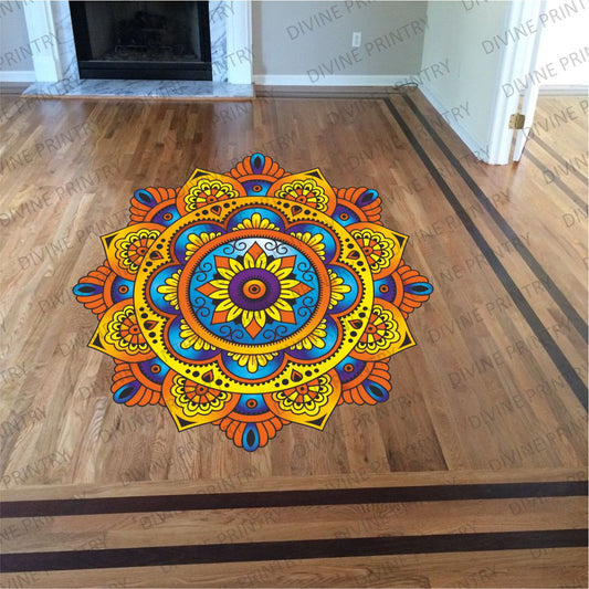 Homexa Decor | Rangoli Mandala Floor Sticker (Size 38 x 38 cm)