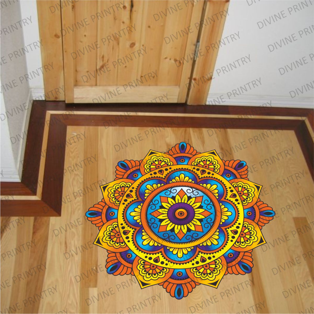 Homexa Decor | Rangoli Mandala Floor Sticker (Size 38 x 38 cm)