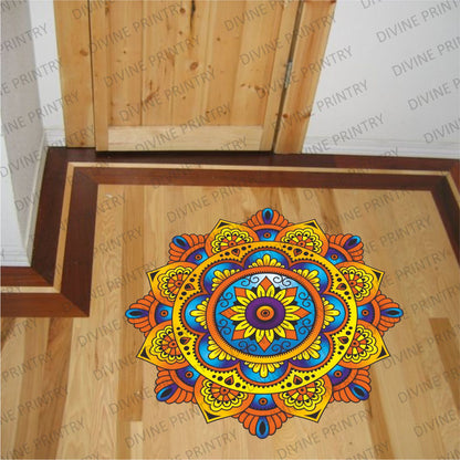 Homexa Decor | Rangoli Mandala Floor Sticker (Size 38 x 38 cm)