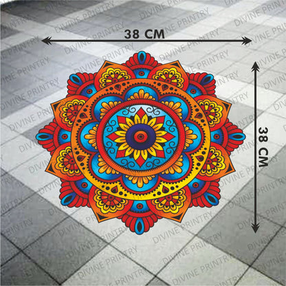 Homexa Decor | Rangoli Mandala Floor Sticker (Size 38 x 38 cm)