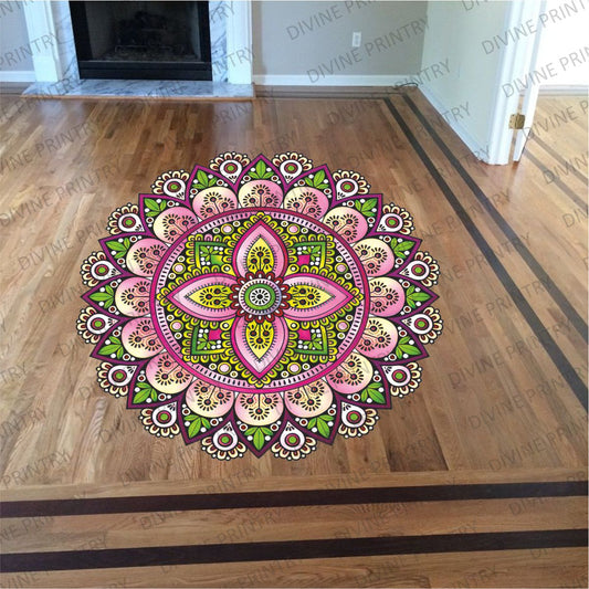 Homexa Decor | Rangoli Mandala Floor Sticker (Size 38 x 38 cm)