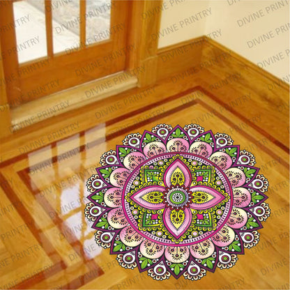 Homexa Decor | Rangoli Mandala Floor Sticker (Size 38 x 38 cm)