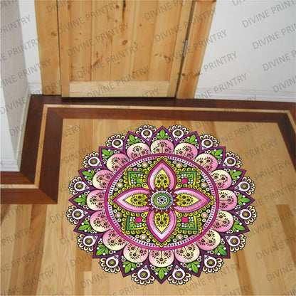 Homexa Decor | Rangoli Mandala Floor Sticker (Size 38 x 38 cm)