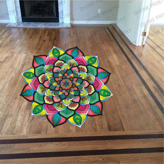 Homexa Decor | Rangoli Mandala Floor Sticker (Size 38 x 38 cm)