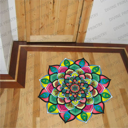 Homexa Decor | Rangoli Mandala Floor Sticker (Size 38 x 38 cm)