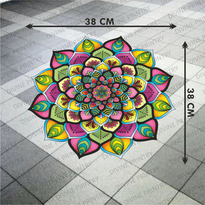 Homexa Decor | Rangoli Mandala Floor Sticker (Size 38 x 38 cm)