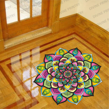 Homexa Decor | Rangoli Mandala Floor Sticker (Size 38 x 38 cm)