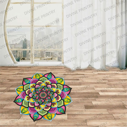 Homexa Decor | Rangoli Mandala Floor Sticker (Size 38 x 38 cm)