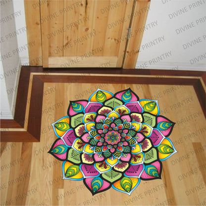 Homexa Decor | Rangoli Mandala Floor Sticker (Size 38 x 38 cm)