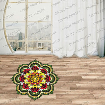 Homexa Decor | Rangoli Mandala Floor Sticker (Size 38 x 38 cm)