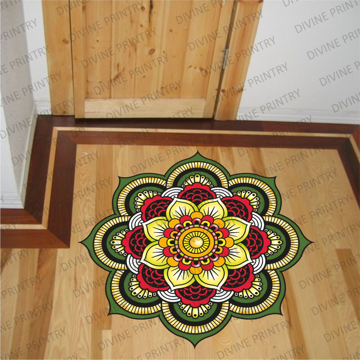 Homexa Decor | Rangoli Mandala Floor Sticker (Size 38 x 38 cm)