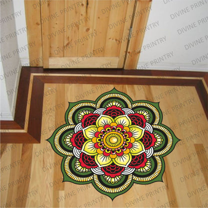 Homexa Decor | Rangoli Mandala Floor Sticker (Size 38 x 38 cm)