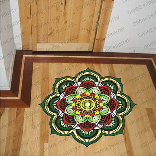 Homexa Decor | Rangoli Mandala Floor Sticker (Size 38 x 38 cm)